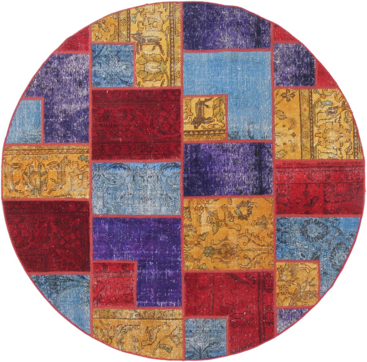 Tapete persa Patchwork 198x198 198x198, Tapete persa Atado à mão