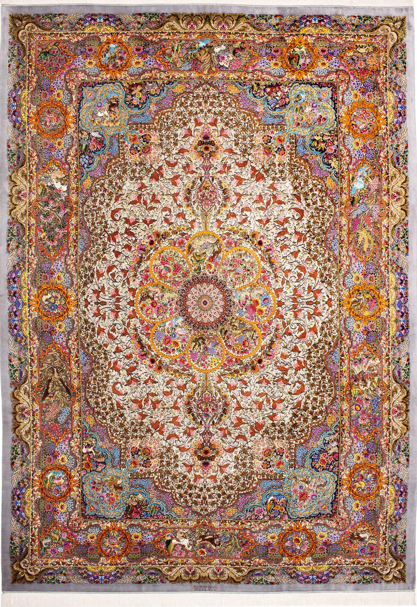 Tappeto persiano Qum di Seta Nader 354x251 354x251, Tappeto persiano Annodato a mano