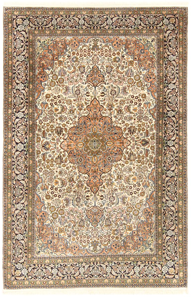 Indisk tæppe Kashmir Silke 193x123 193x123, Persisk tæppe Knyttet i hånden