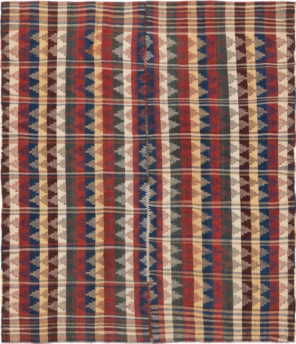 Covor persan Chilim Fars Jajim Vechi 191x158 191x158, Covor persan Lucrate de mână