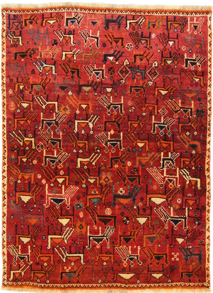 Tapete persa Ghashghai 150x111 150x111, Tapete persa Atado à mão