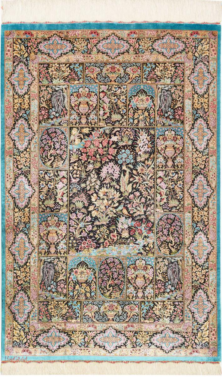 Persisk tæppe Ghom Silke 123x78 123x78, Persisk tæppe Knyttet i hånden