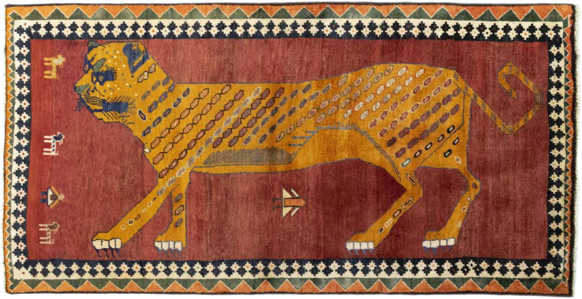Tapis persan Persan Gabbeh Ghashghai 214x109 214x109, Tapis persan Noué à la main
