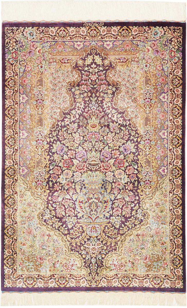 Persisk tæppe Ghom Silke 116x80 116x80, Persisk tæppe Knyttet i hånden