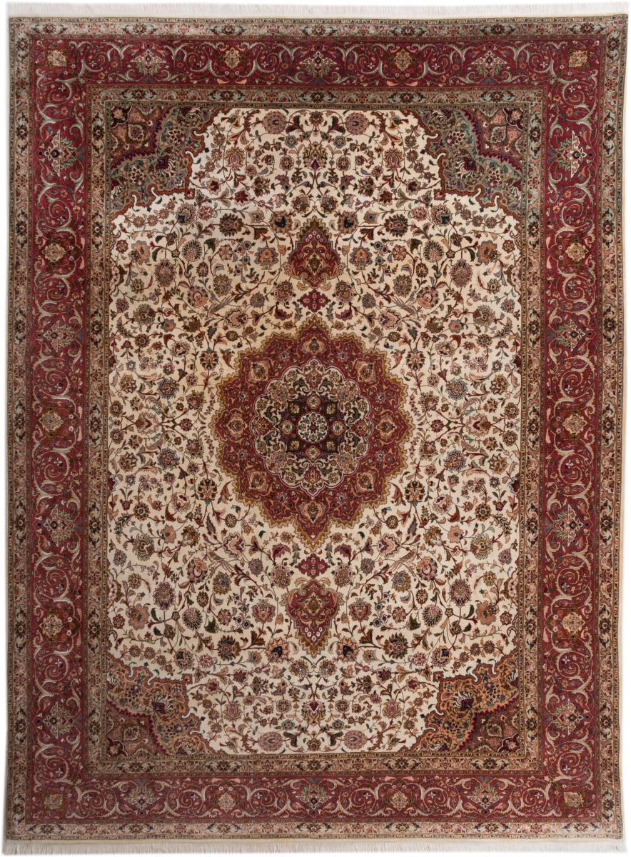 Tapete persa Tabriz 50Raj 13'1"x9'10" 13'1"x9'10", Tapete persa Atado à mão