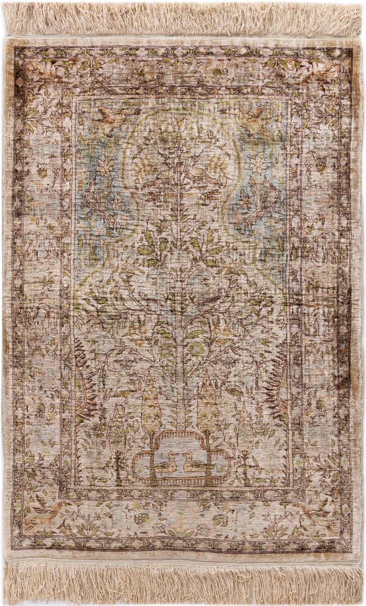  Hereke Soie 98x67 98x67, Tapis persan Noué à la main