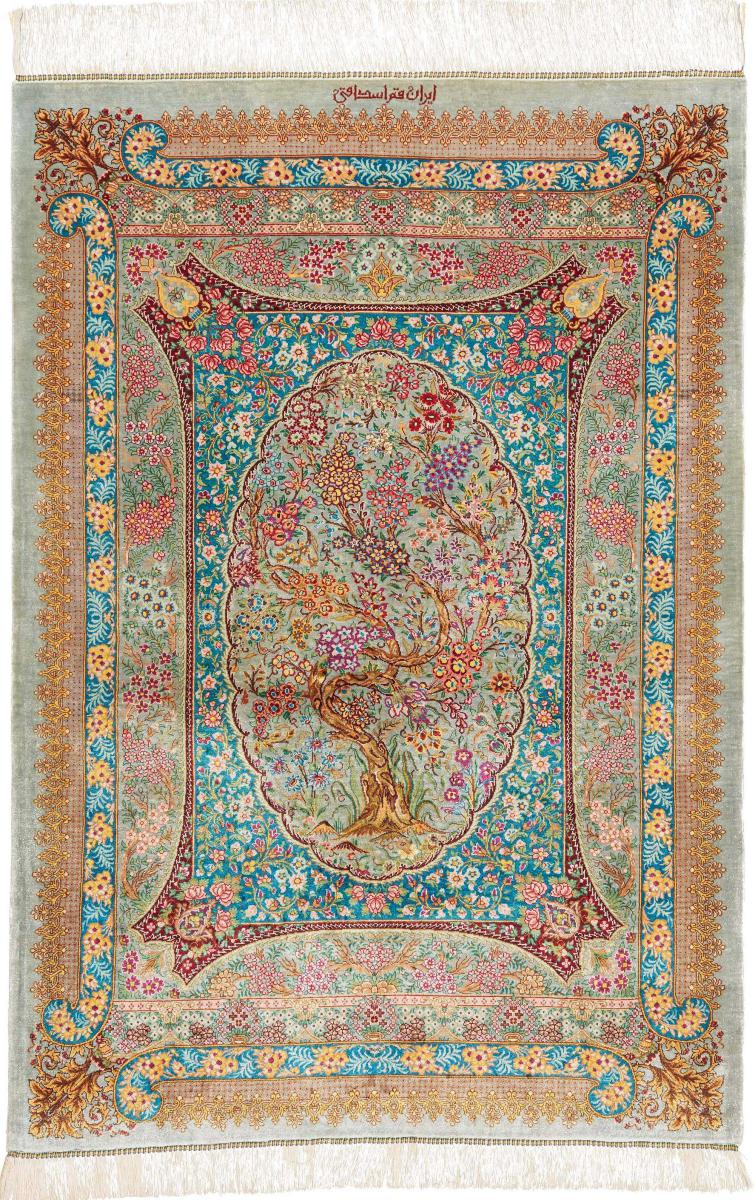 Persialainen matto Ghom Silkki 116x81 116x81, Persialainen matto Solmittu käsin