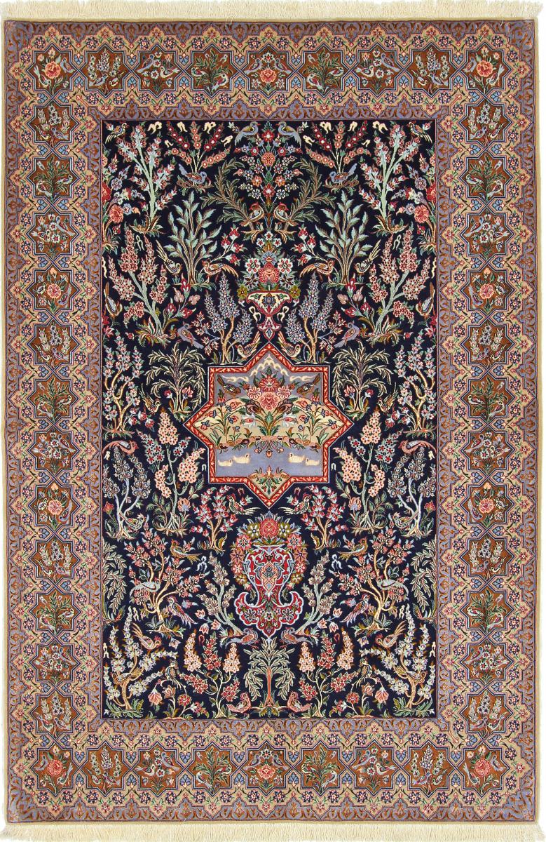 Tapete persa Isfahan Fio de Seda 237x160 237x160, Tapete persa Atado à mão