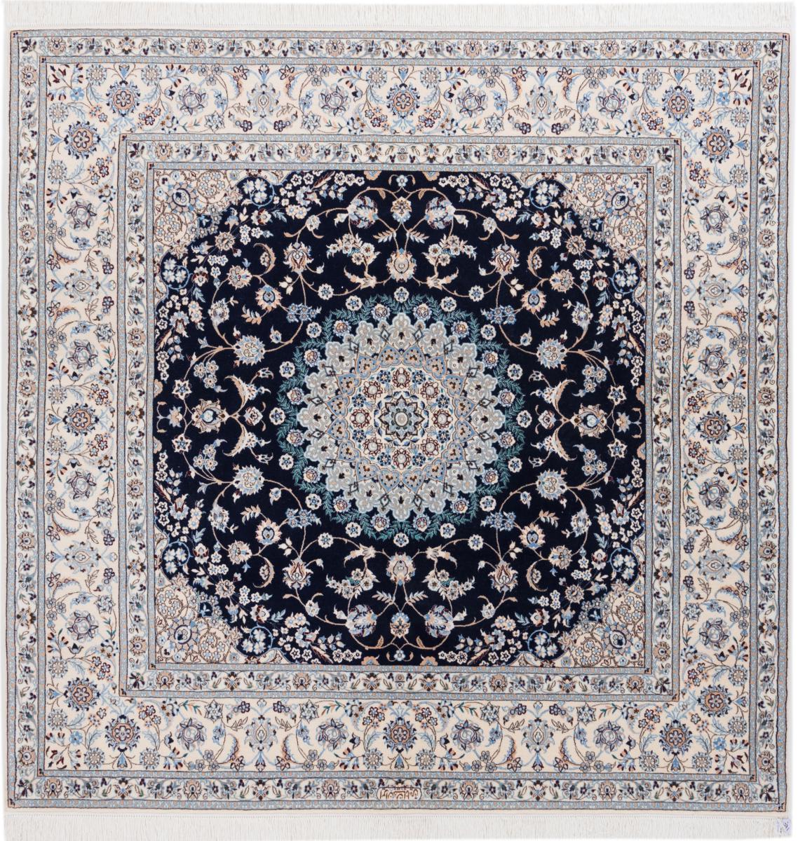 Persian Rug Nain 6La Signed 202x207 202x207, Persian Rug Knotted by hand