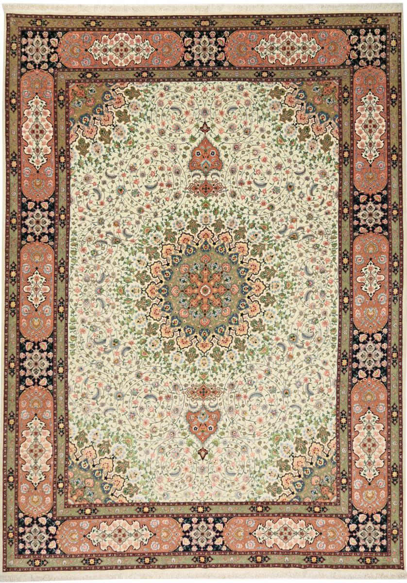 Tapete persa Tabriz 60Raj Shahsavarpour  Fio de Seda 401x288 401x288, Tapete persa Atado à mão