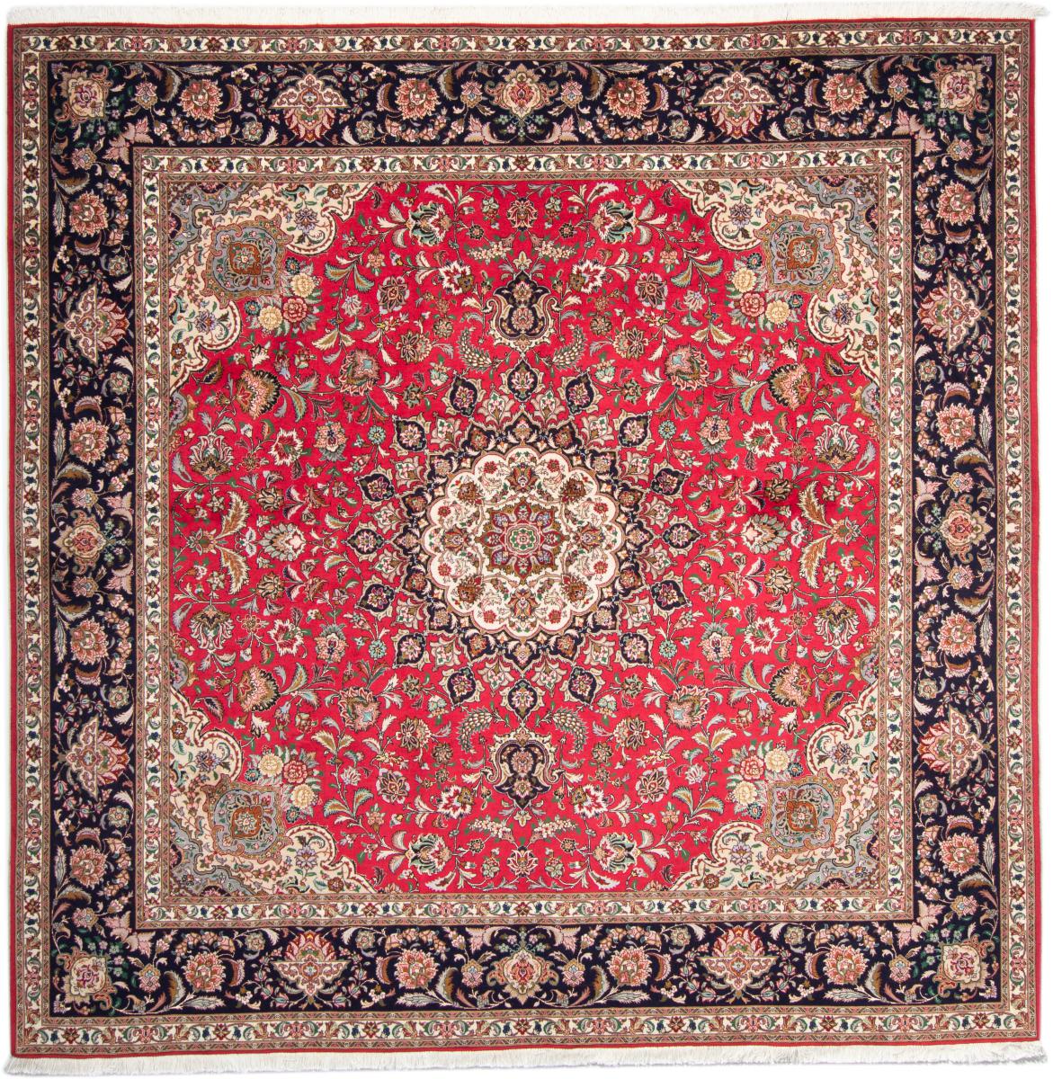 Tapete persa Tabriz 50Raj 250x250 250x250, Tapete persa Atado à mão