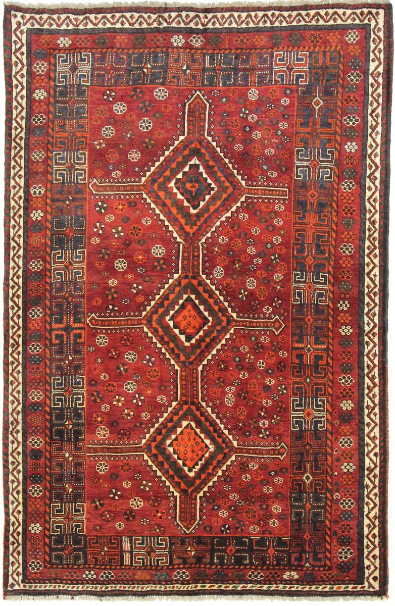 Persisk tæppe Ghashghai 220x145 220x145, Persisk tæppe Knyttet i hånden