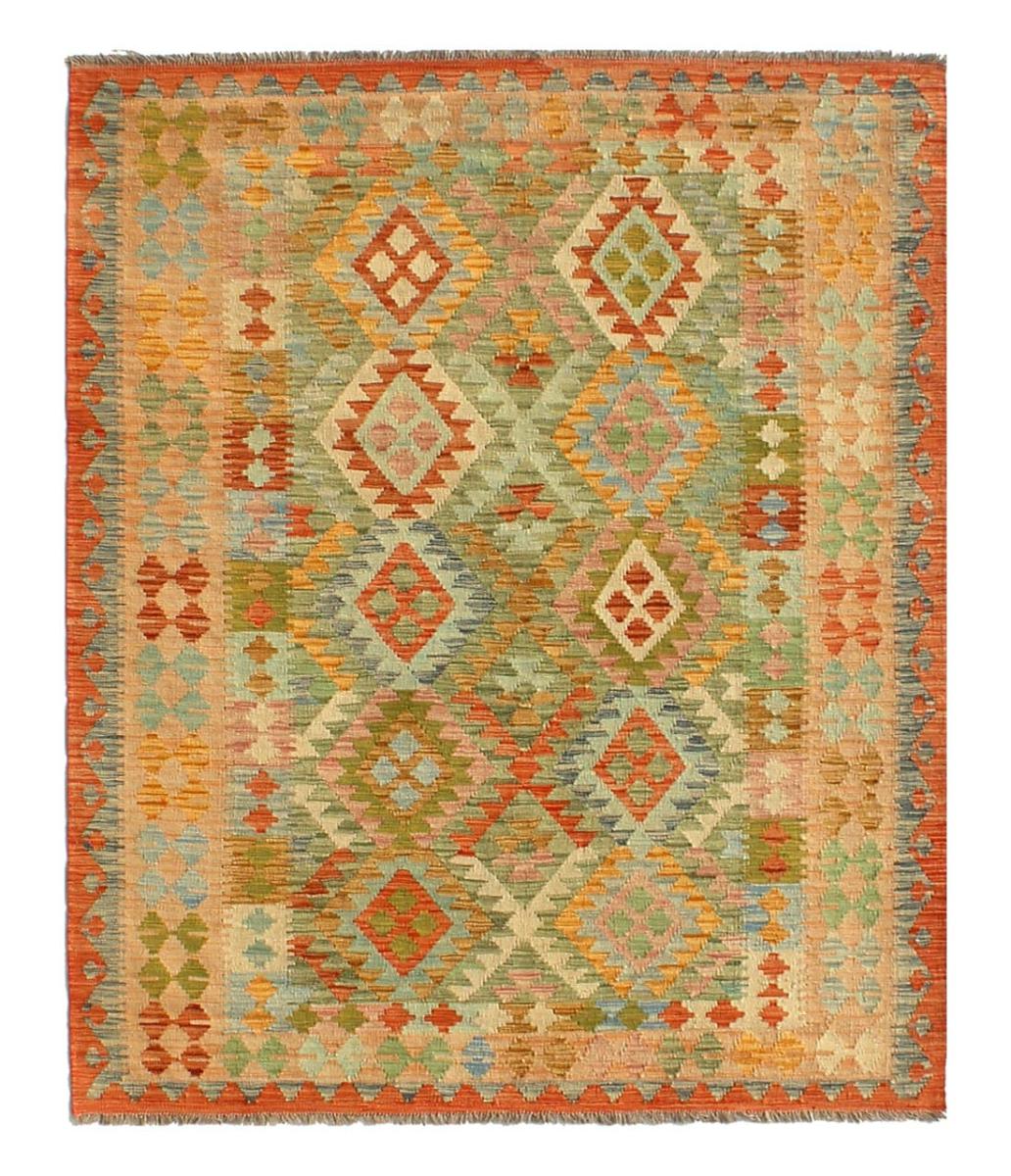 Afghan rug Kilim Afghan 6'9"x5'1" 6'9"x5'1", Persian Rug Woven by hand