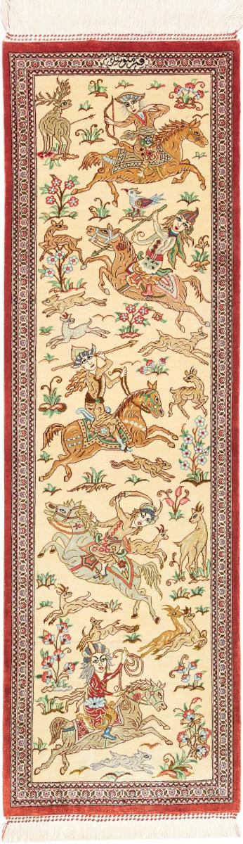 Persisk matta Qum Silke 131x37 131x37, Persisk matta Knuten för hand