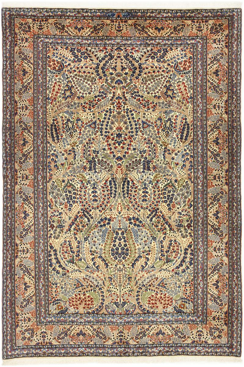 Tapis persan Kerman Rafsanjan Sherkat 202x138 202x138, Tapis persan Noué à la main
