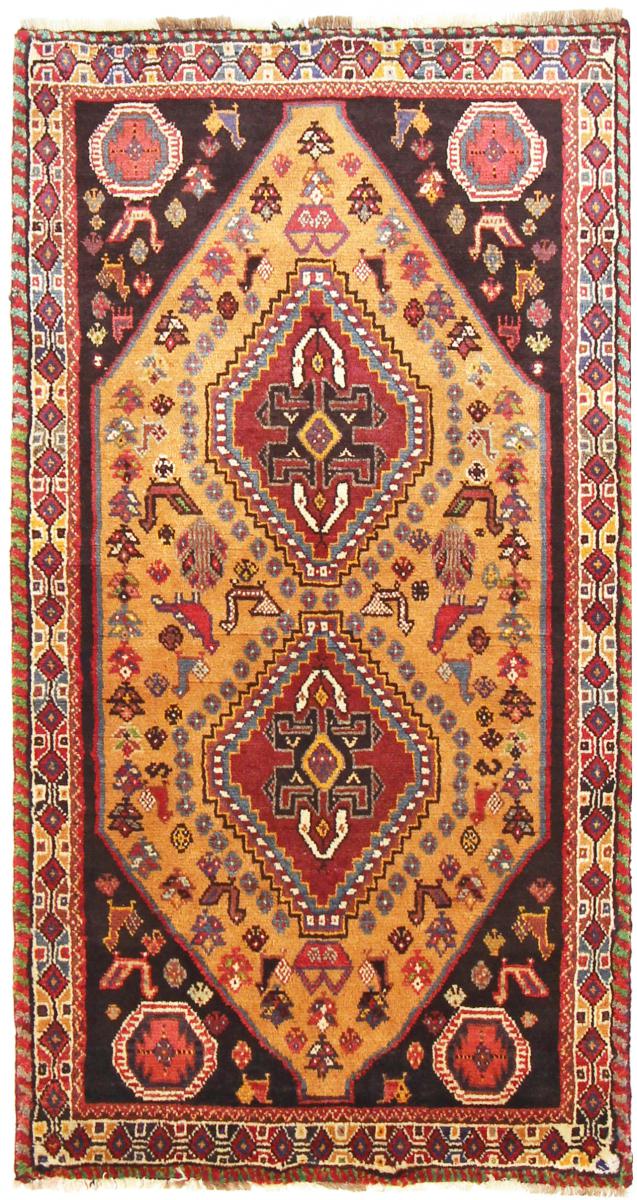 Tapete persa Ghashghai 151x79 151x79, Tapete persa Atado à mão