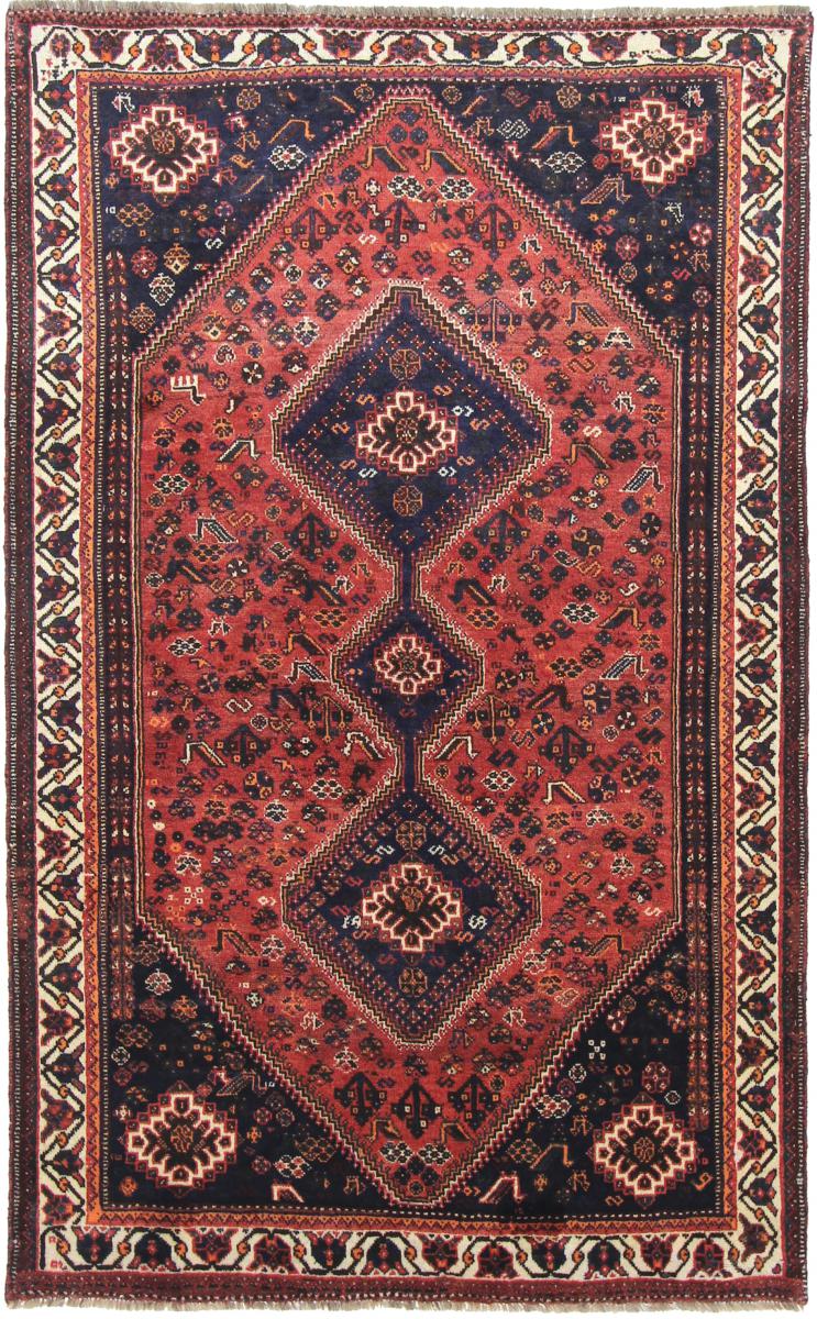 Persian Rug Shiraz 8'8"x5'5" 8'8"x5'5", Persian Rug Knotted by hand