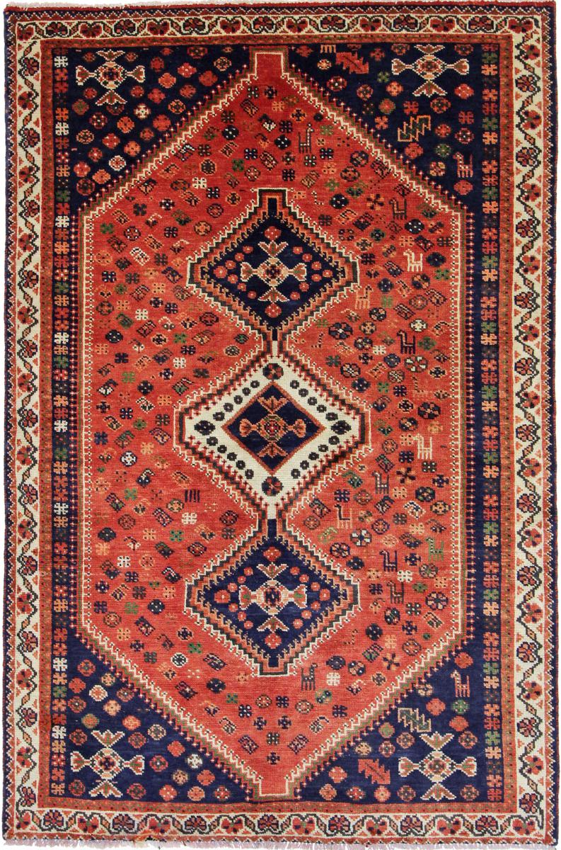 Persisk tæppe Shiraz 229x151 229x151, Persisk tæppe Knyttet i hånden