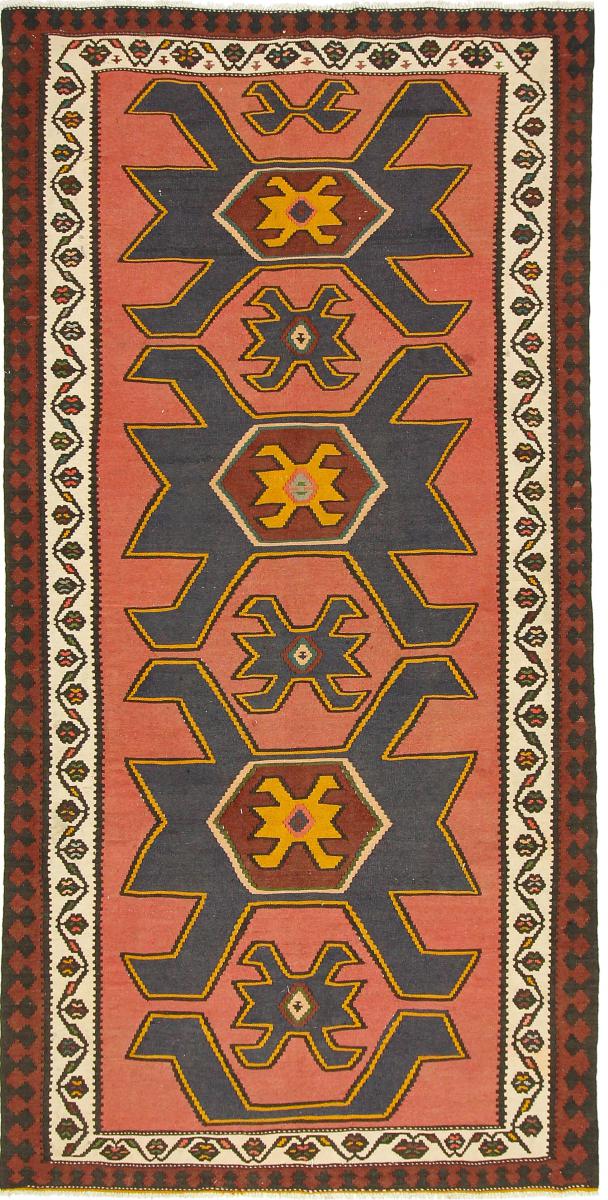 Tapete persa Kilim Fars Azerbaijan Antigo 9'8"x4'11" 9'8"x4'11", Tapete persa Tecido à mão