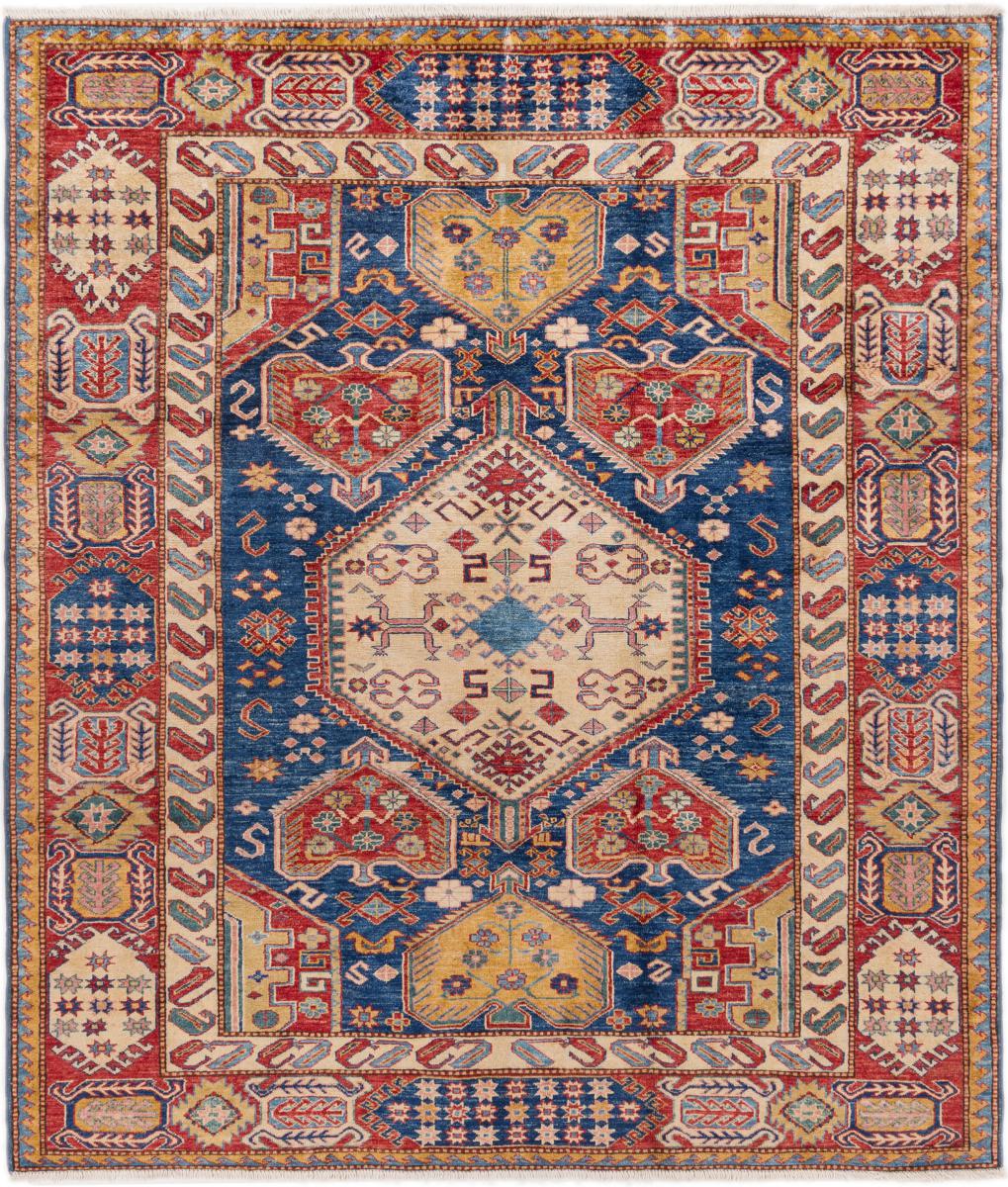 Afghan rug Super Kazak 211x182 211x182, Persian Rug Knotted by hand