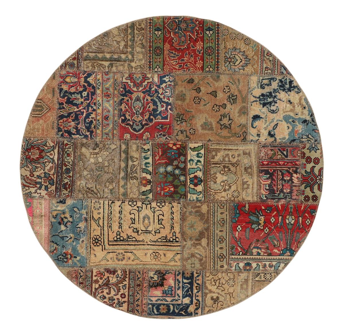 Tapis persan Patchwork 149x149 149x149, Tapis persan Noué à la main