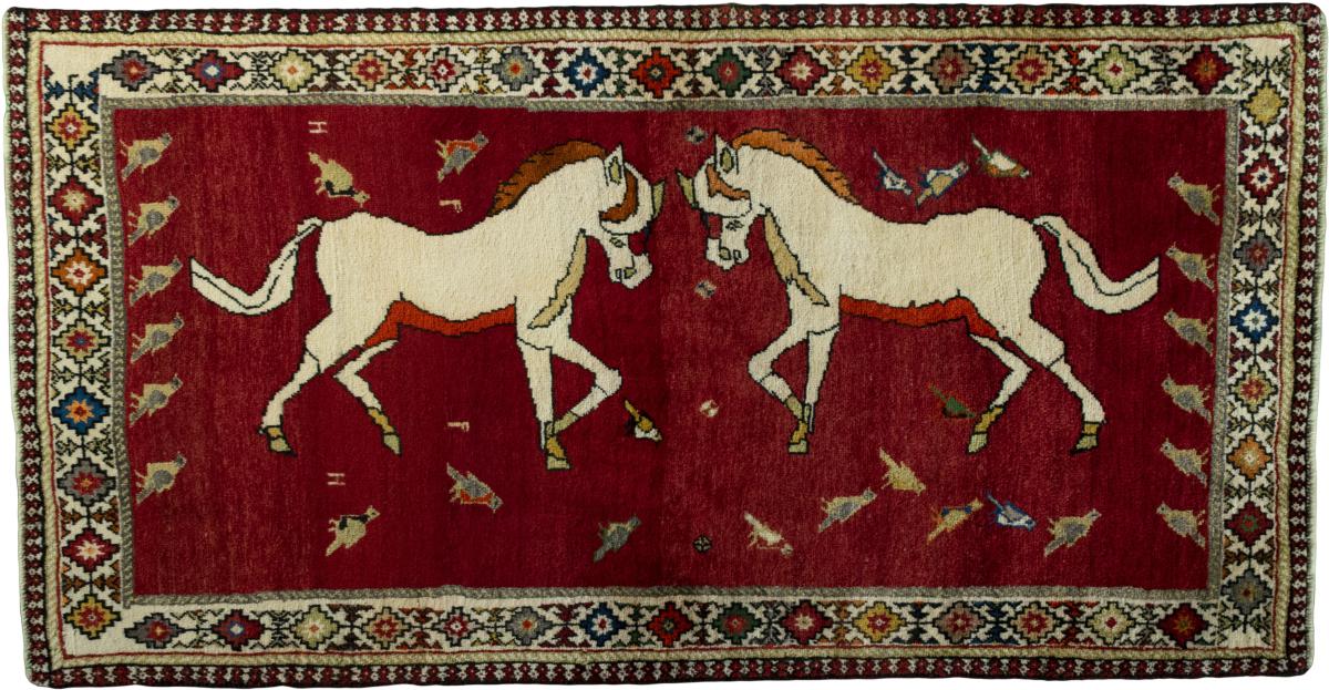 Tapis persan Persan Gabbeh Ghashghai 203x108 203x108, Tapis persan Noué à la main