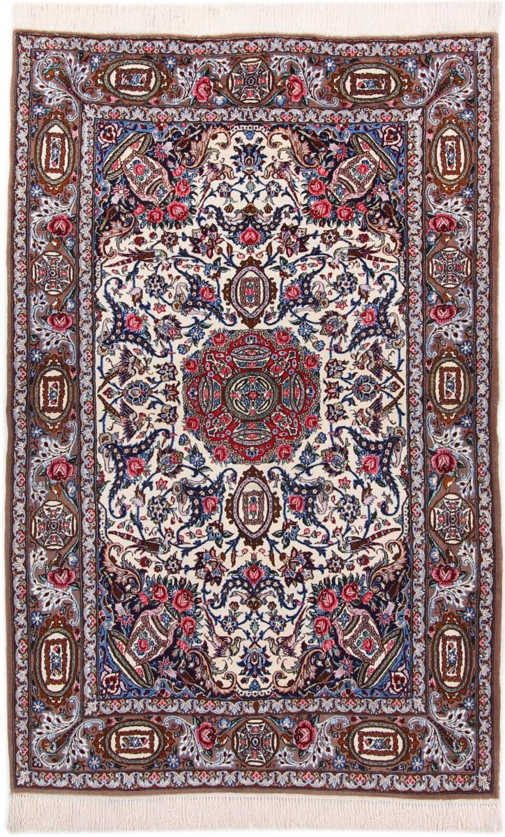 Tapete persa Isfahan Fio de Seda 176x112 176x112, Tapete persa Atado à mão