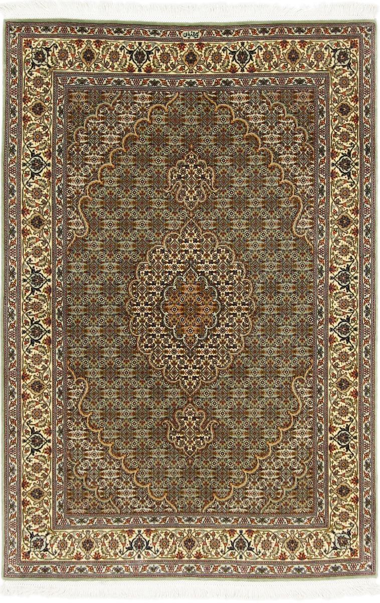 Tapete persa Tabriz Mahi Signed 4'11"x3'4" 4'11"x3'4", Tapete persa Atado à mão