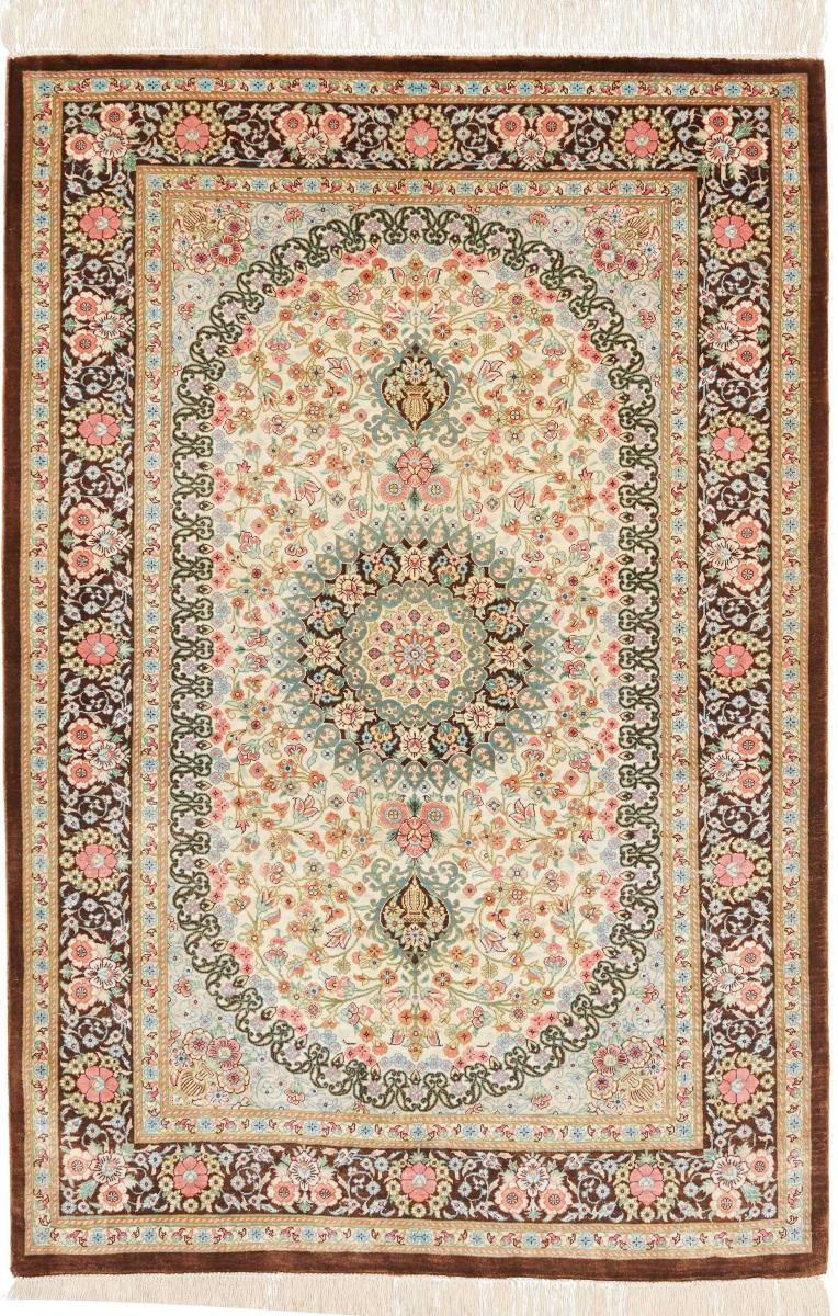 Persialainen matto Ghom Silkki 118x79 118x79, Persialainen matto Solmittu käsin