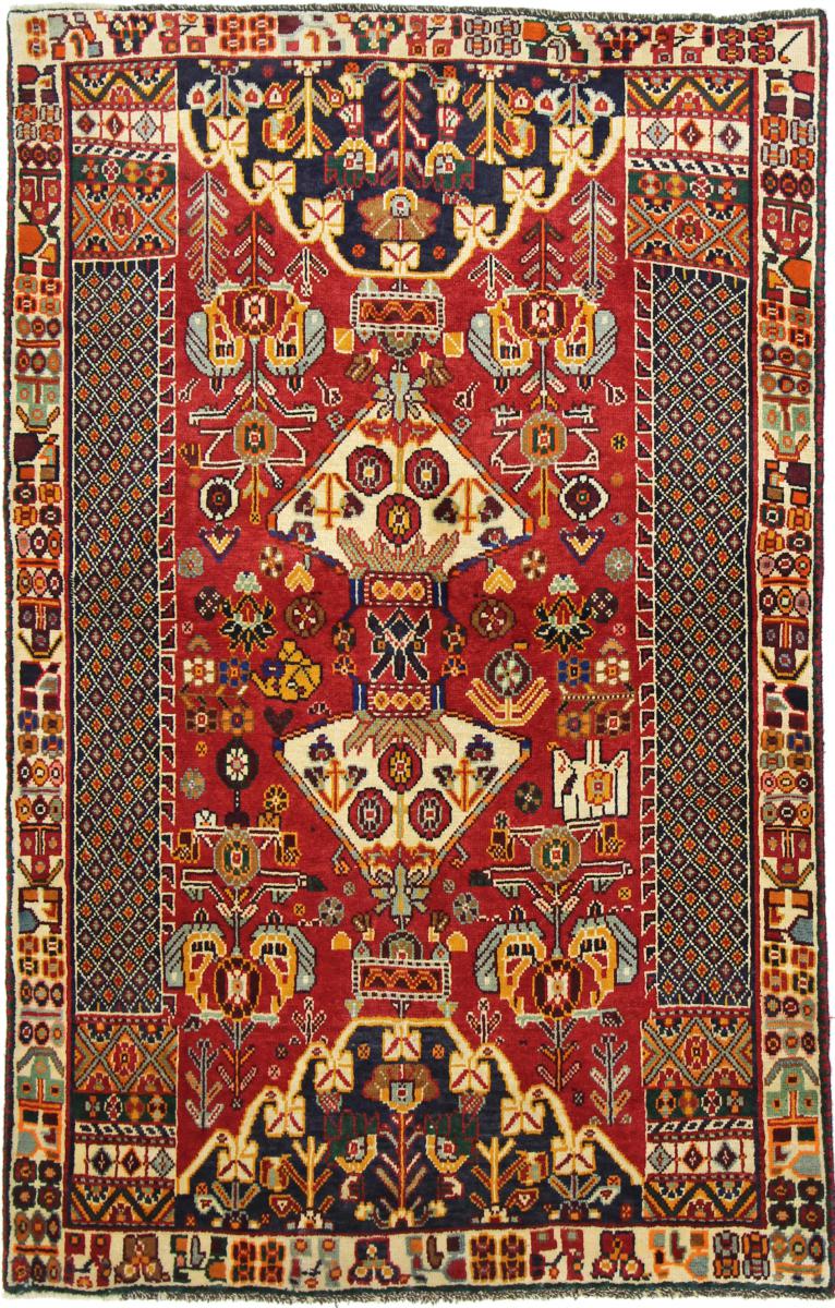 Tapete persa Ghashghai 186x120 186x120, Tapete persa Atado à mão