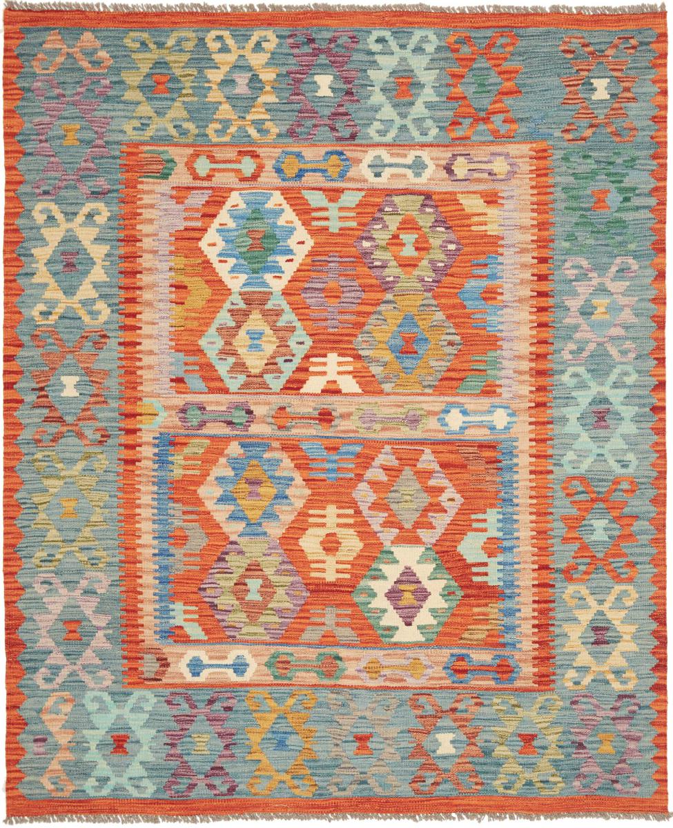 Afghanischer Teppich Kelim Afghan 6'4"x5'2" 6'4"x5'2", Perserteppich Handgewebt