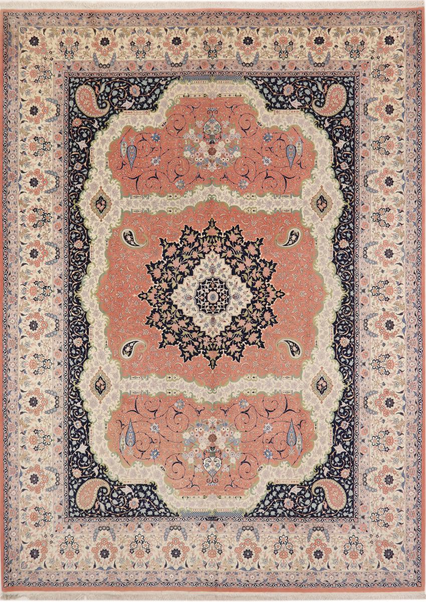 Tapete persa Tabriz 80Raj Fio de Seda 401x307 401x307, Tapete persa Atado à mão