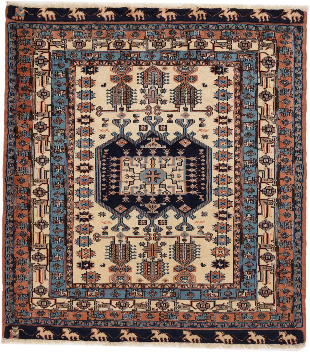 Tapis persan Abadeh 145x143 145x143, Tapis persan Noué à la main