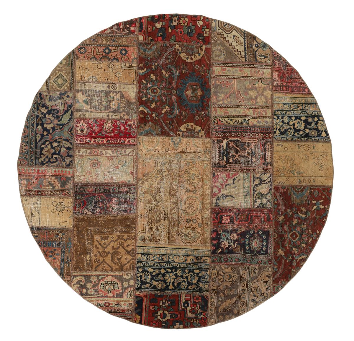 Περσικό χαλί Patchwork 251x251 251x251, Περσικό χαλί Οι κόμποι έγιναν με το χέρι