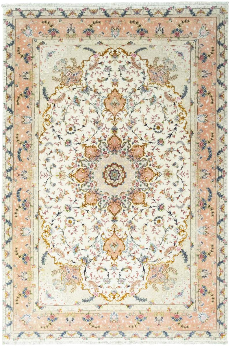 Tapete persa Tabriz 60Raj Fio de Seda 301x201 301x201, Tapete persa Atado à mão