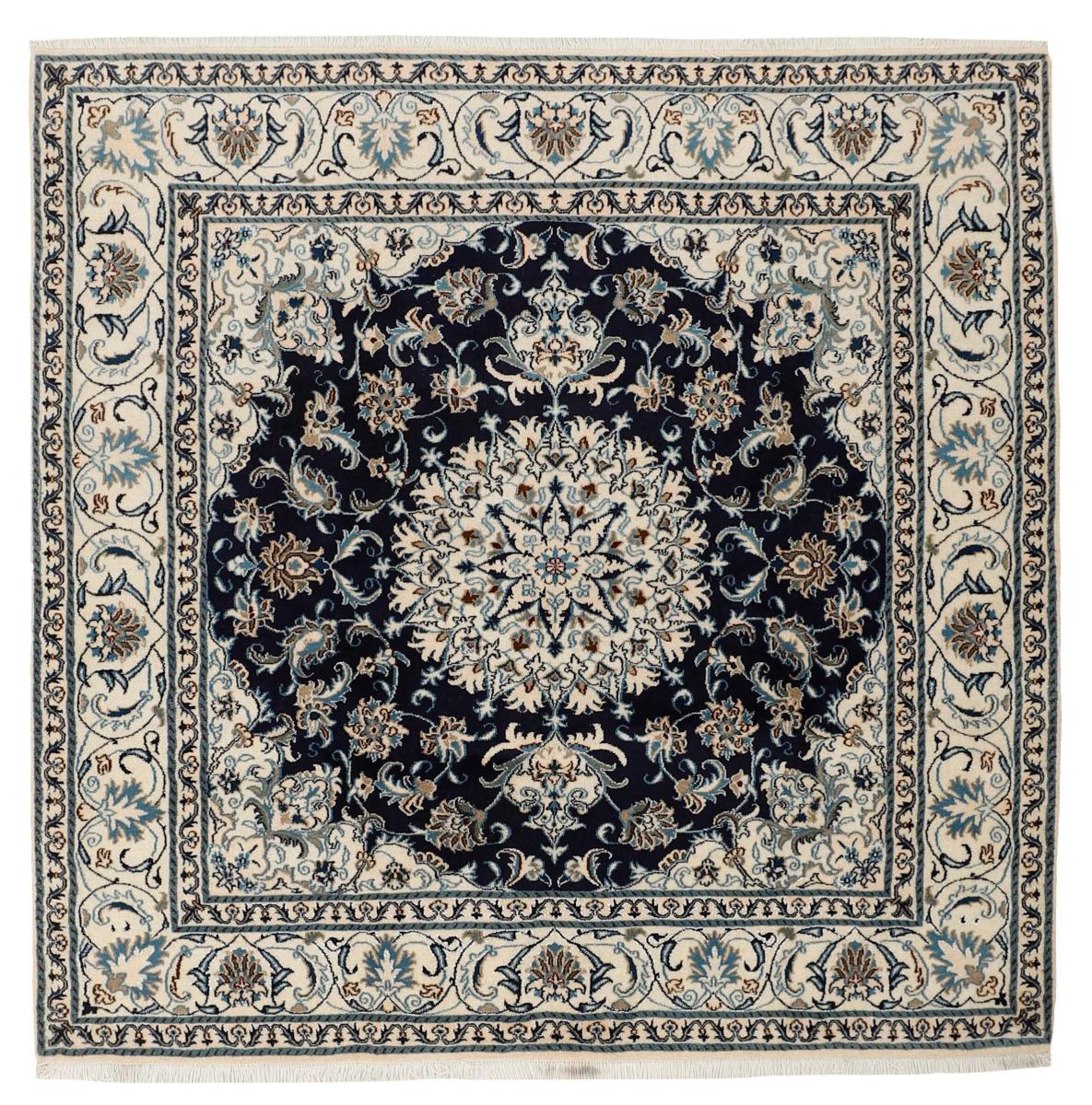 Tapis persan Naïn 201x201 201x201, Tapis persan Noué à la main