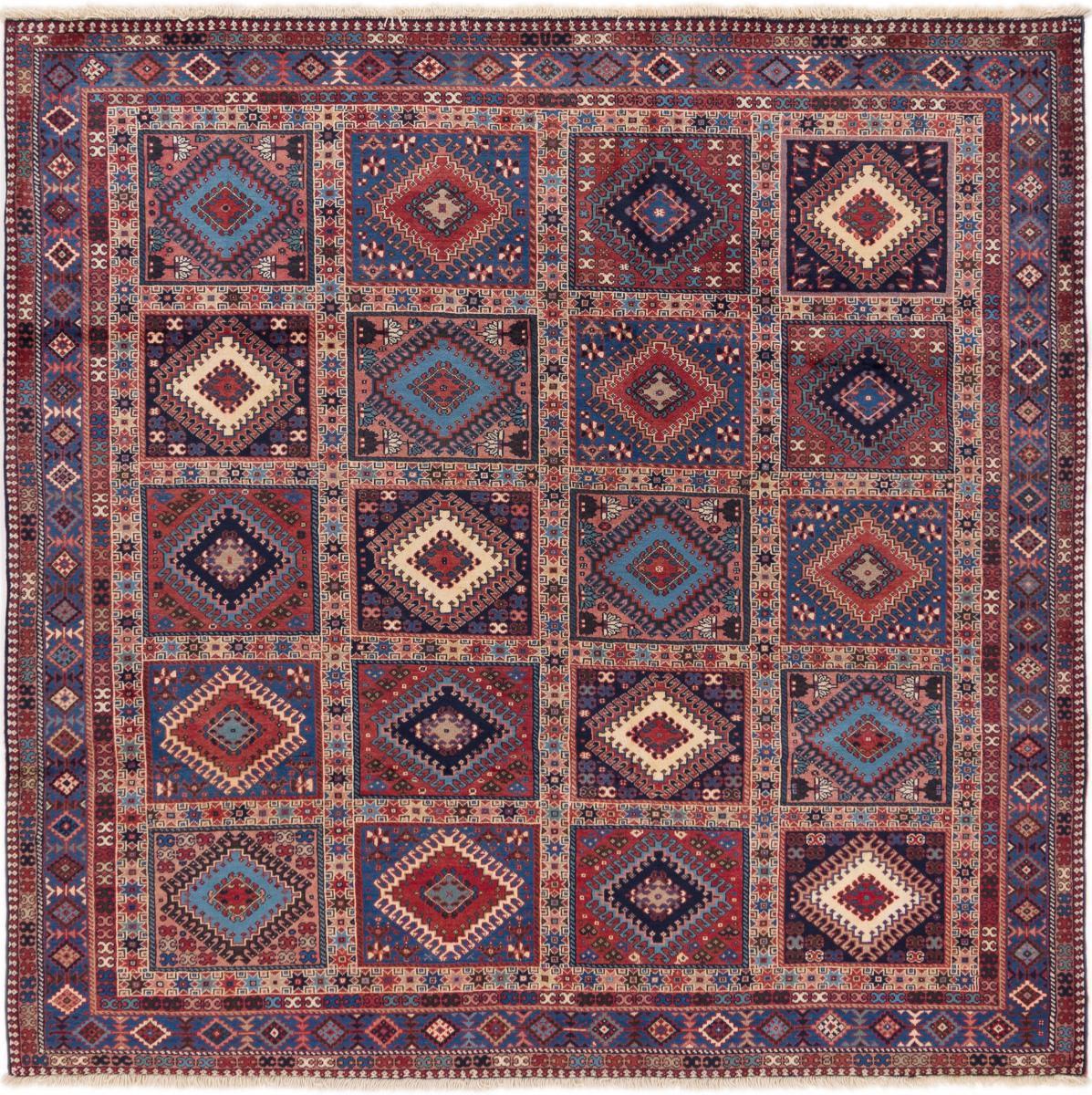 Tapis persan Yalameh 195x197 195x197, Tapis persan Noué à la main