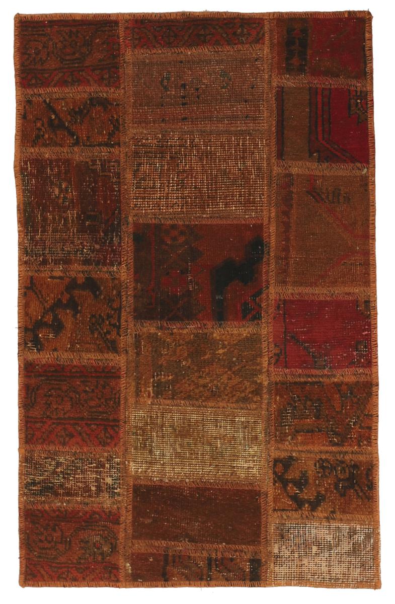 Persisk tæppe Patchwork 97x61 97x61, Persisk tæppe Knyttet i hånden