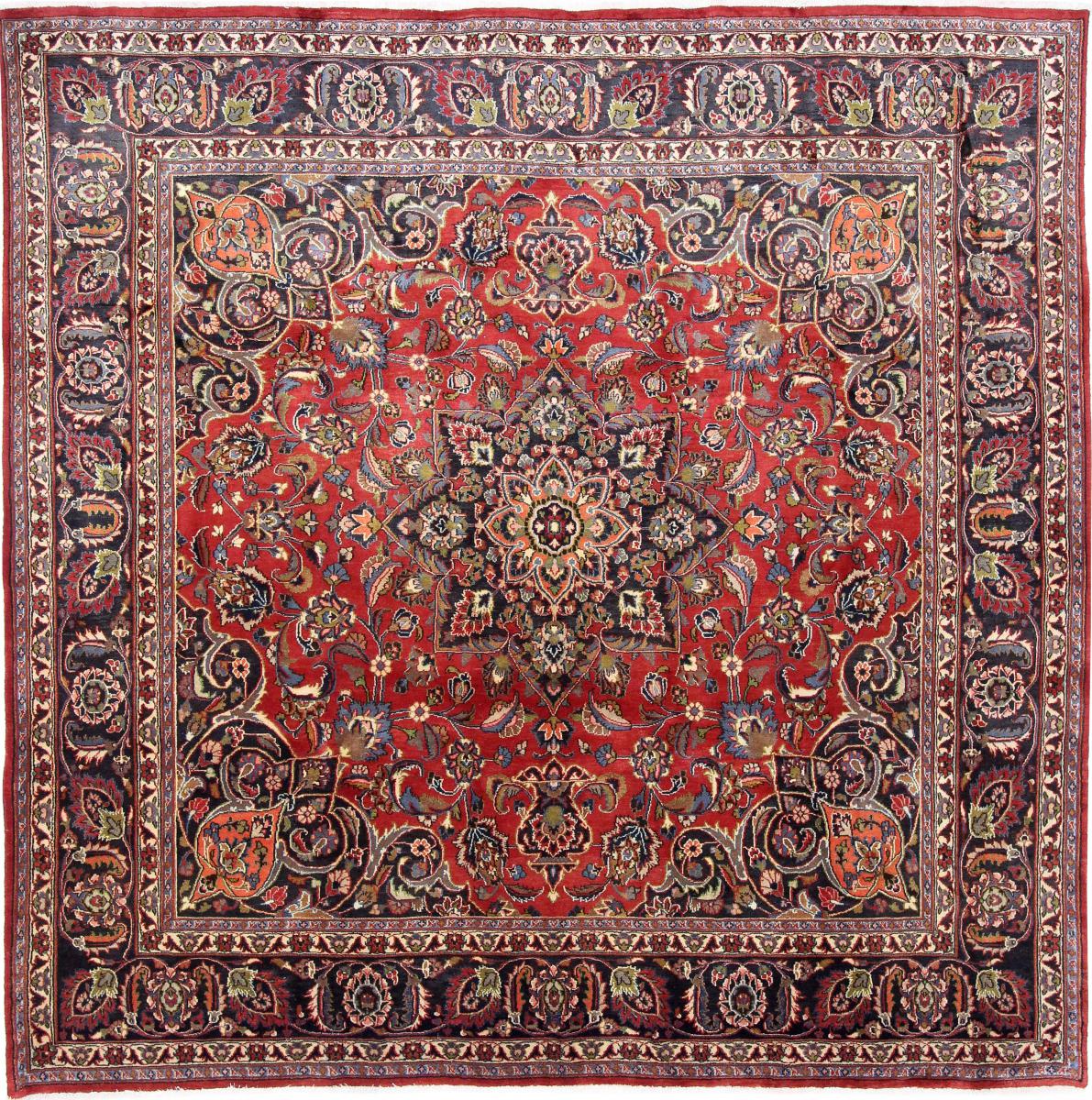 Persian Rug Mashhad 9'7"x9'7" 9'7"x9'7", Persian Rug Knotted by hand