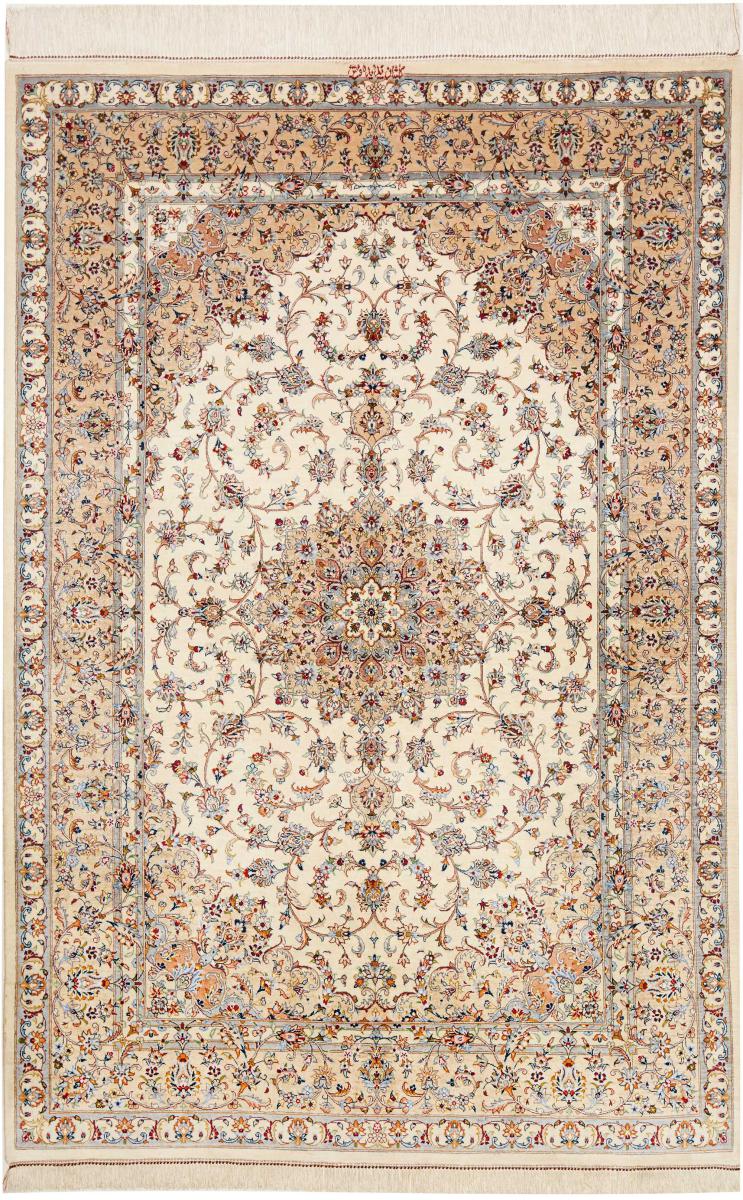 Perzisch tapijt Qum Zijde 196x131 196x131, Perzisch tapijt Handgeknoopte