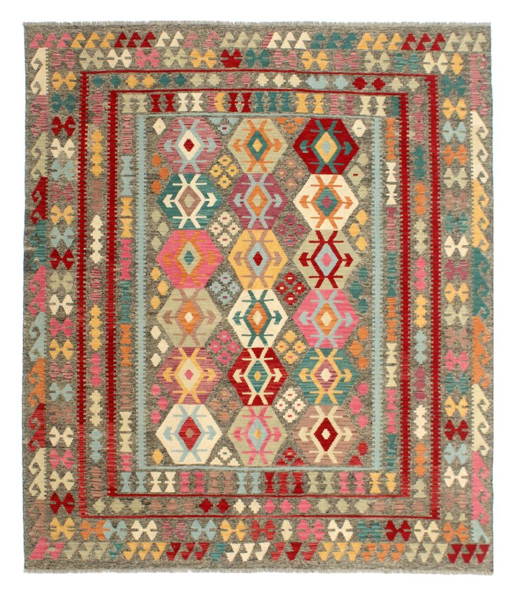 Afghan rug Kilim Afghan 9'7"x8'5" 9'7"x8'5", Persian Rug Woven by hand
