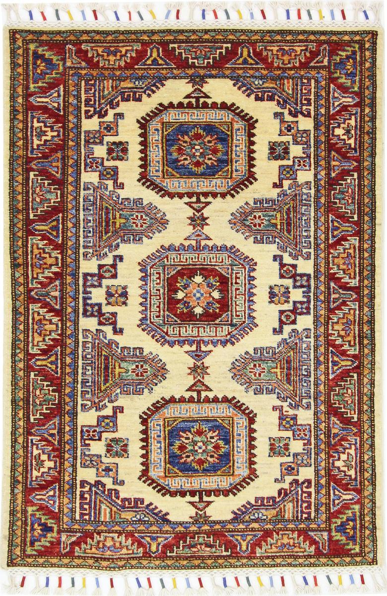 Afghan rug Super Kazak 4'0"x2'9" 4'0"x2'9", Persian Rug Knotted by hand