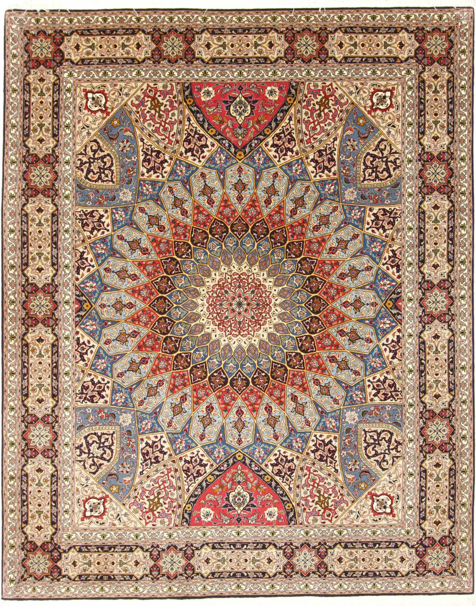 Tapete persa Tabriz 50Raj 254x206 254x206, Tapete persa Atado à mão