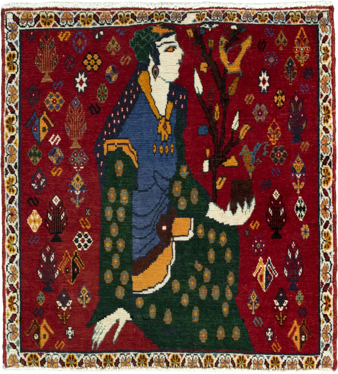 Perzisch tapijt Shiraz 76x71 76x71, Perzisch tapijt Handgeknoopte