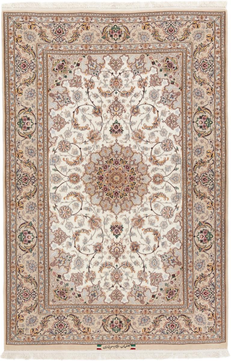 Tapete persa Isfahan Fio de Seda 223x153 223x153, Tapete persa Atado à mão