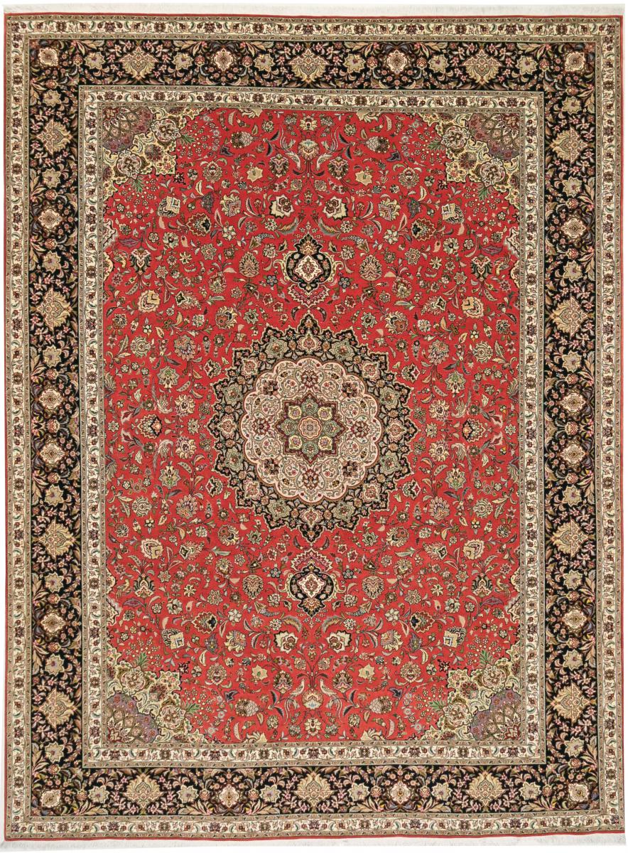 Tapete persa Tabriz 50Raj 13'0"x9'8" 13'0"x9'8", Tapete persa Atado à mão