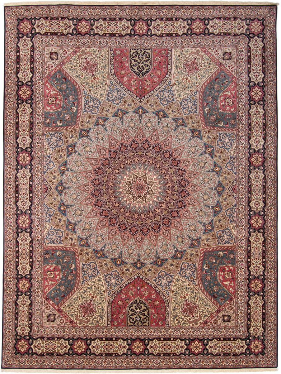 Tapete persa Tabriz 50Raj 13'0"x9'9" 13'0"x9'9", Tapete persa Atado à mão