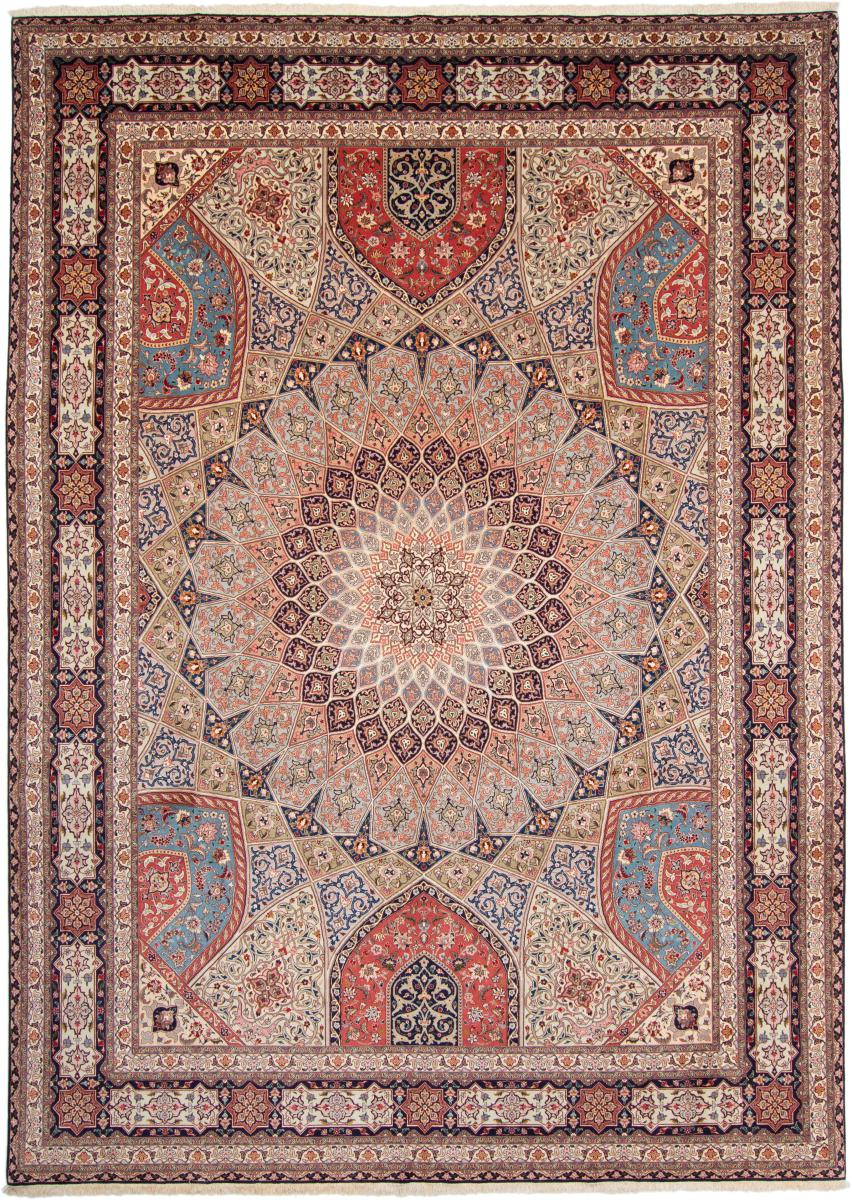 Tapete persa Tabriz 50Raj 13'9"x9'11" 13'9"x9'11", Tapete persa Atado à mão