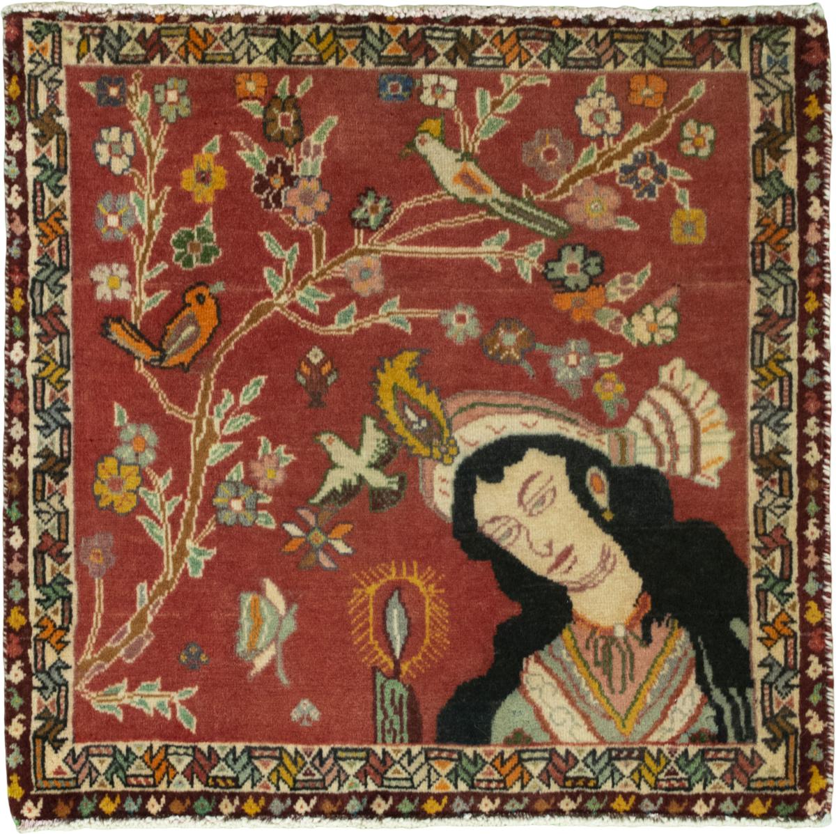 Persialainen matto Shiraz 59x63 59x63, Persialainen matto Solmittu käsin