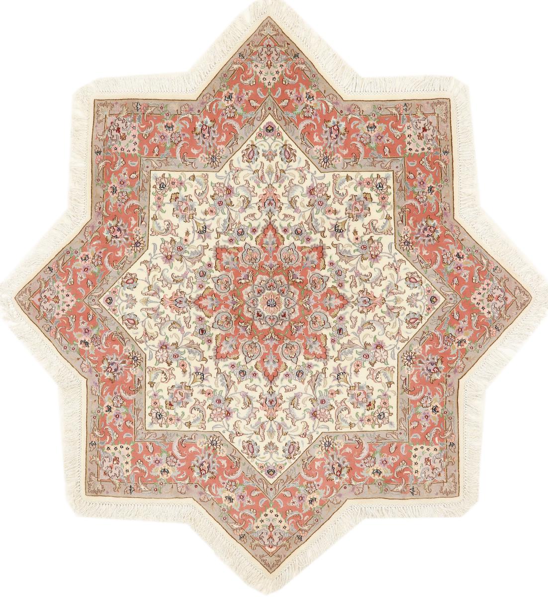 Tapete persa Tabriz 40Raj 210x194 210x194, Tapete persa Atado à mão